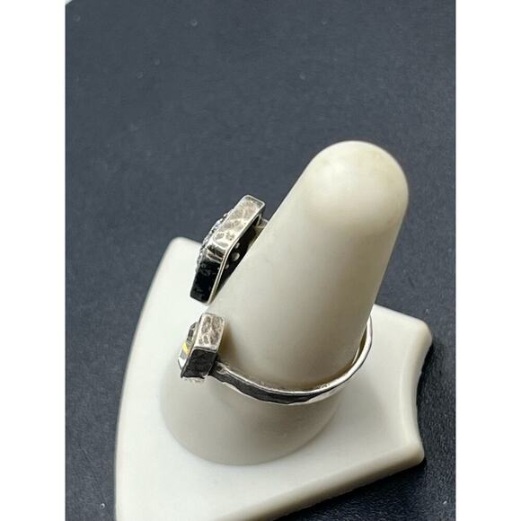 Silpada Signed Swarovski Crystal Sterling Silver 925 Adjustable Cuff Ring Sz  9 - Picture 9 of 16